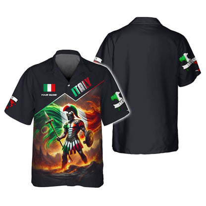 Camisa italiana personalizada con nombre y bandera de Italia, regalo para amantes de Italia