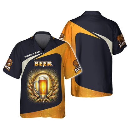 T-shirt 3D personnalisé avec nom de bière Cadeau personnalisé avec nom pour les amateurs de bière