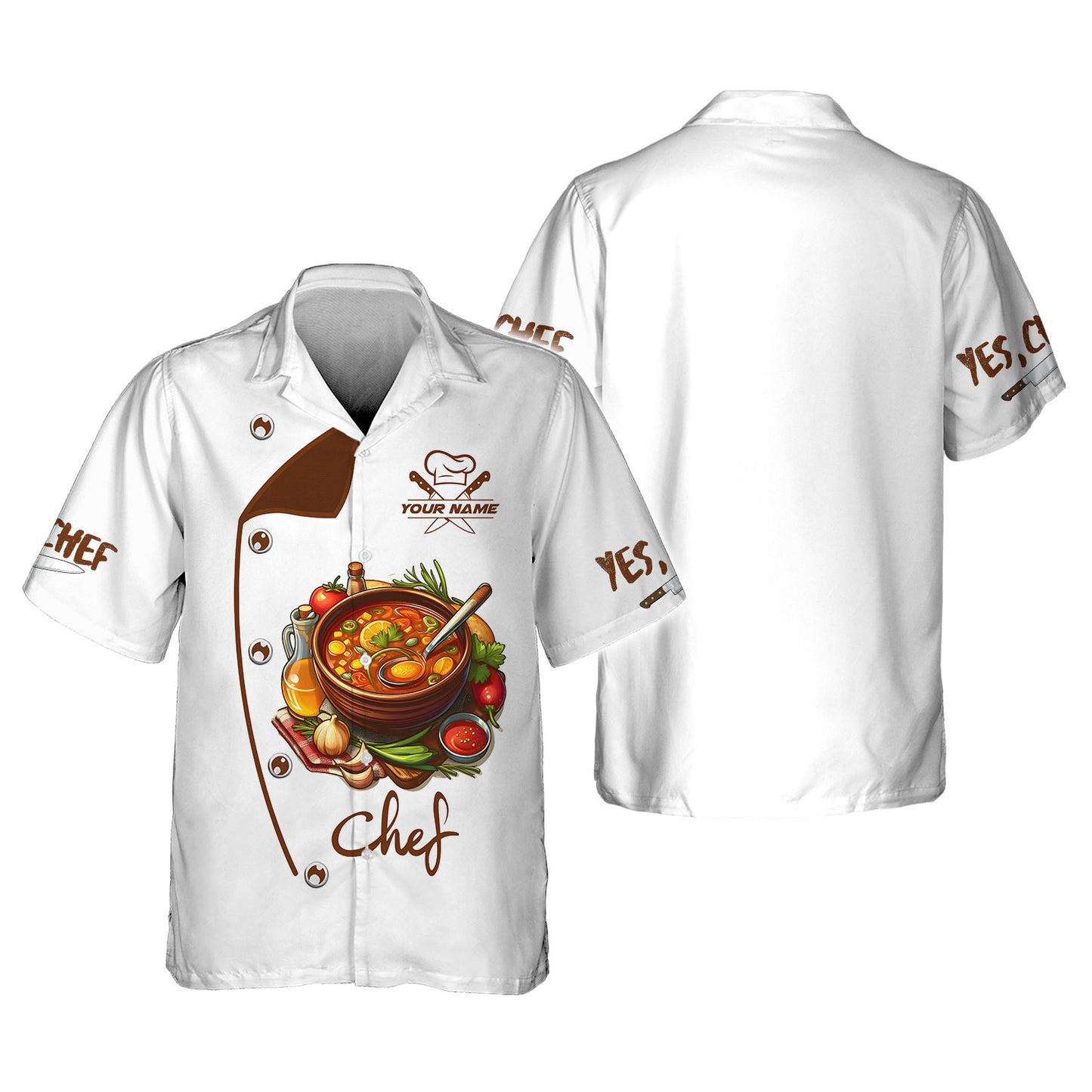 Personalized Chef Shirt – Gourmet Soup Design with Fresh Ingredients