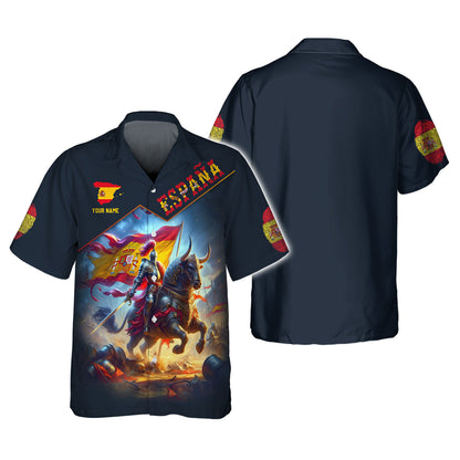 Personalized Spain Pride Shirt - Embrace the Valor of Spanish Knights