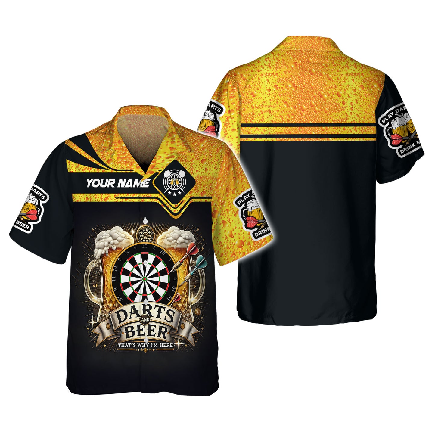 Darts And Beer That's Why I'm Here Shirt Personalized Name 3D Shirt For Beer Darts Club Lovers