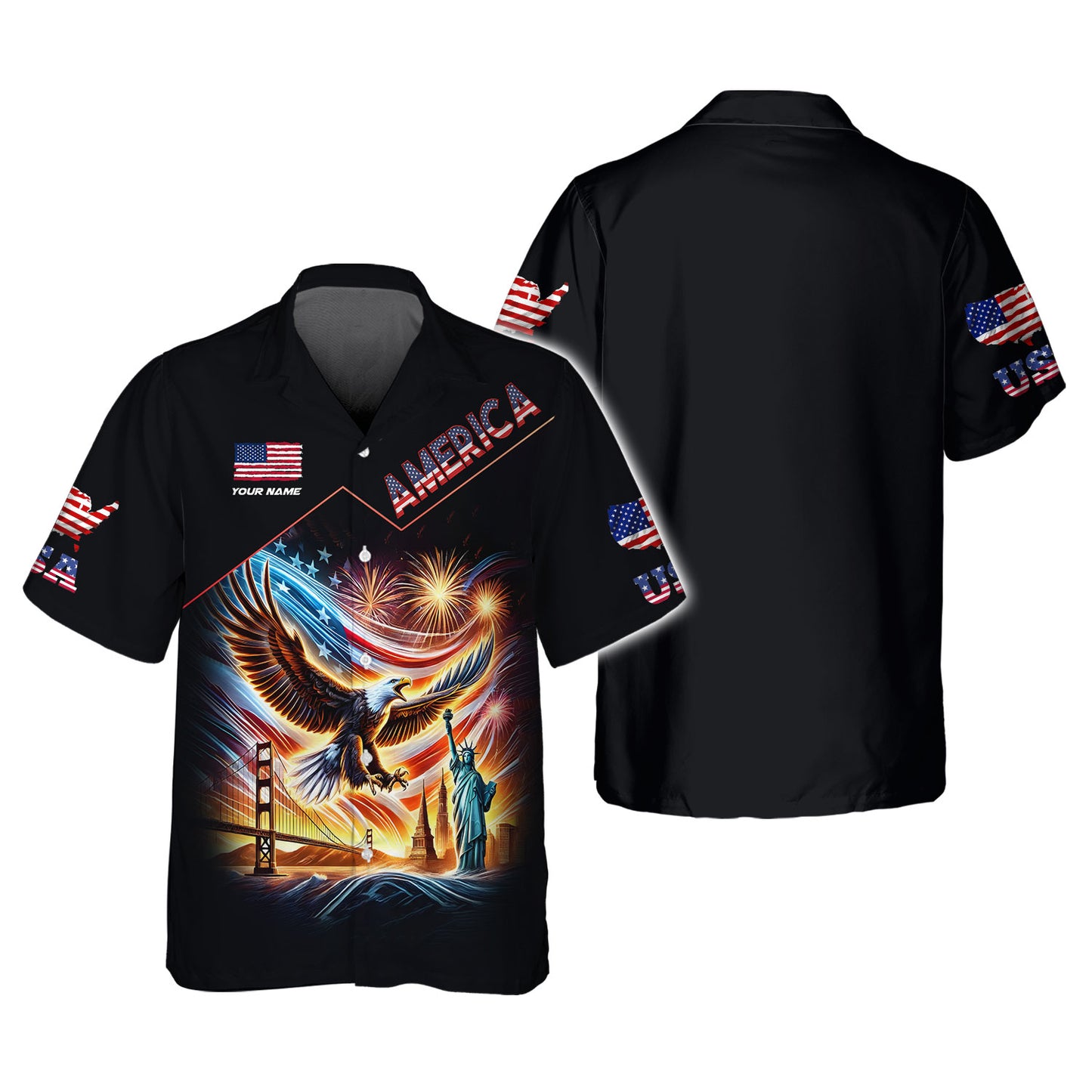 T-shirts personnalisés américains American Eagle 3D Shirt Cadeau pour les amoureux de l'Amérique