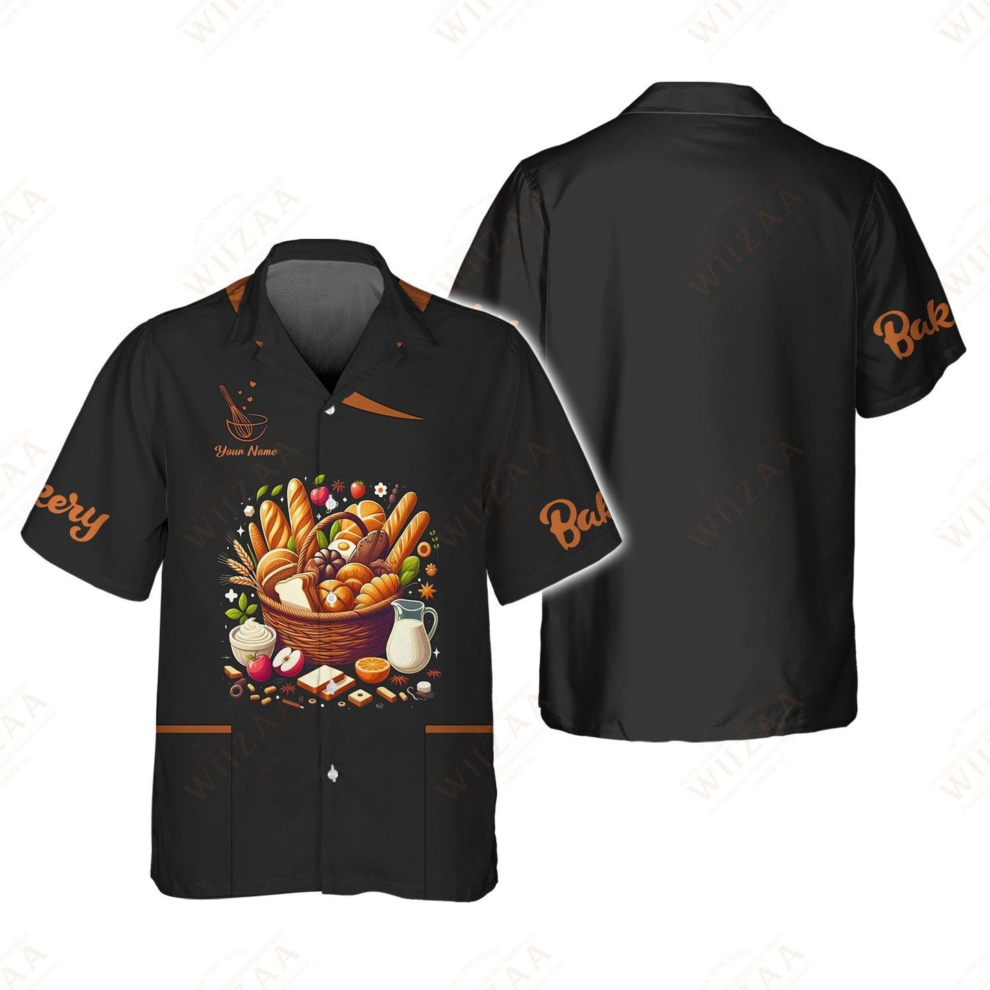 Personalized Baker Shirt – Vibrant Artisan Bread and Ingredients Ensemble