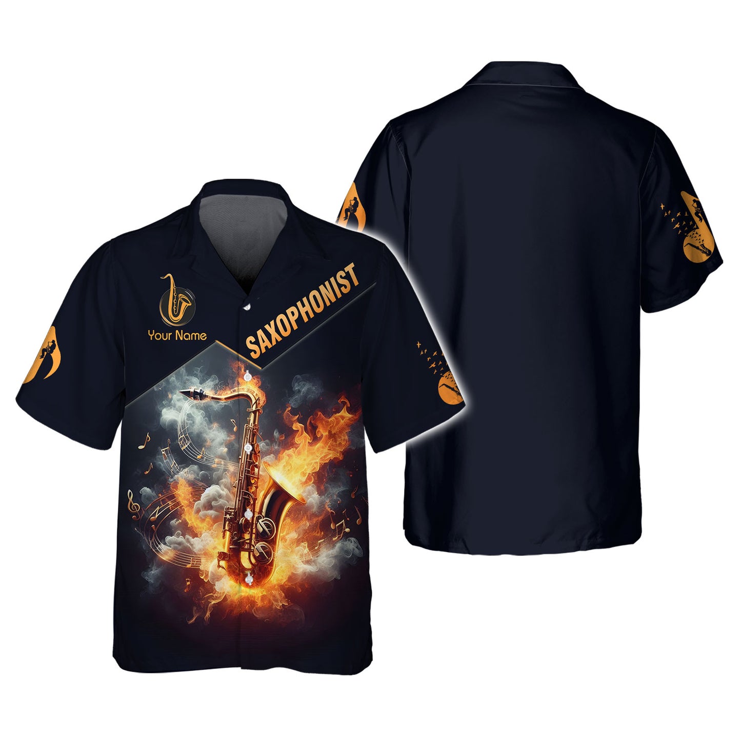 Saxophone With Fire 3D Shirts Saxophonist Custom T - Shirts