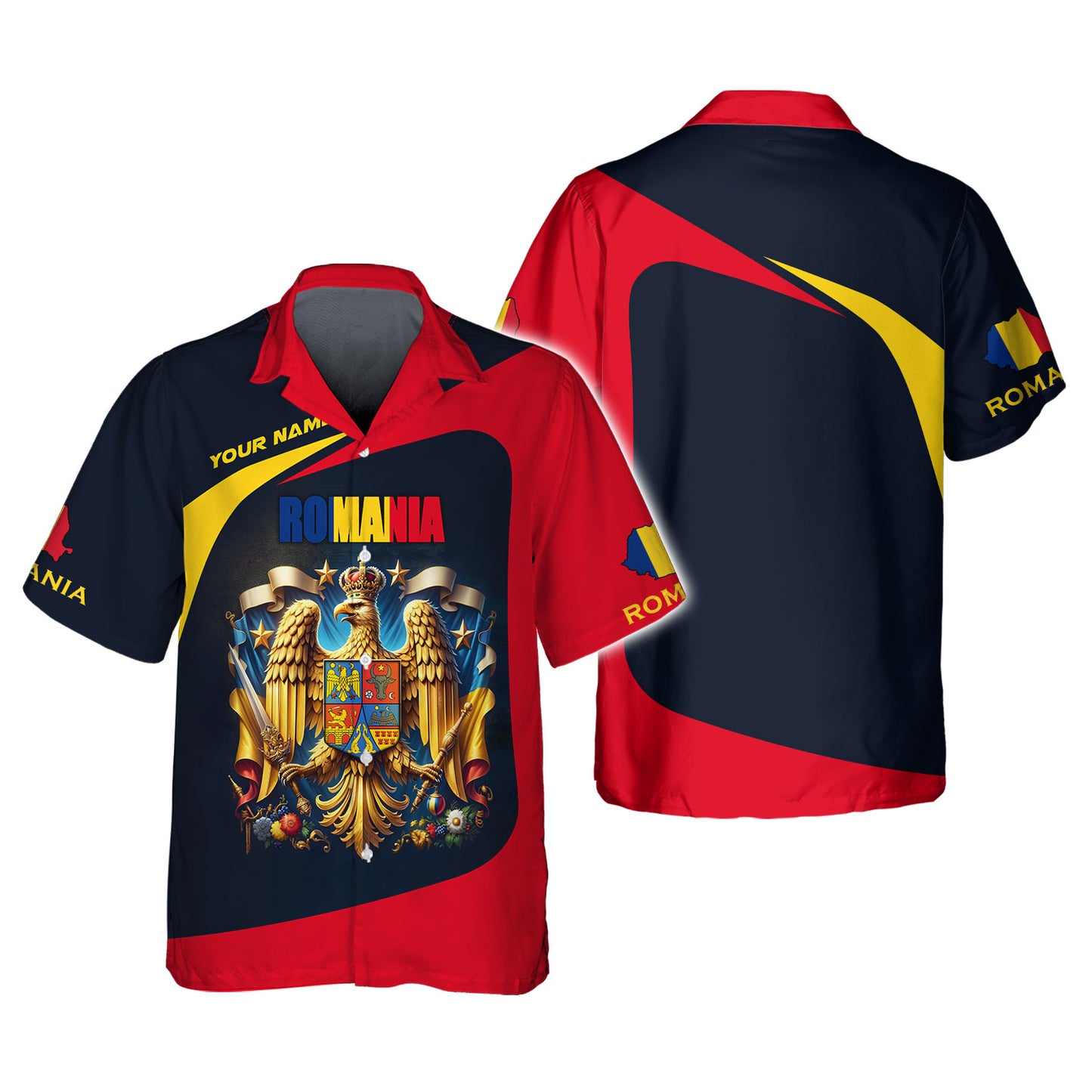 Personalized Romania Pride Shirt - Honor the Legacy of Romanian Heraldry