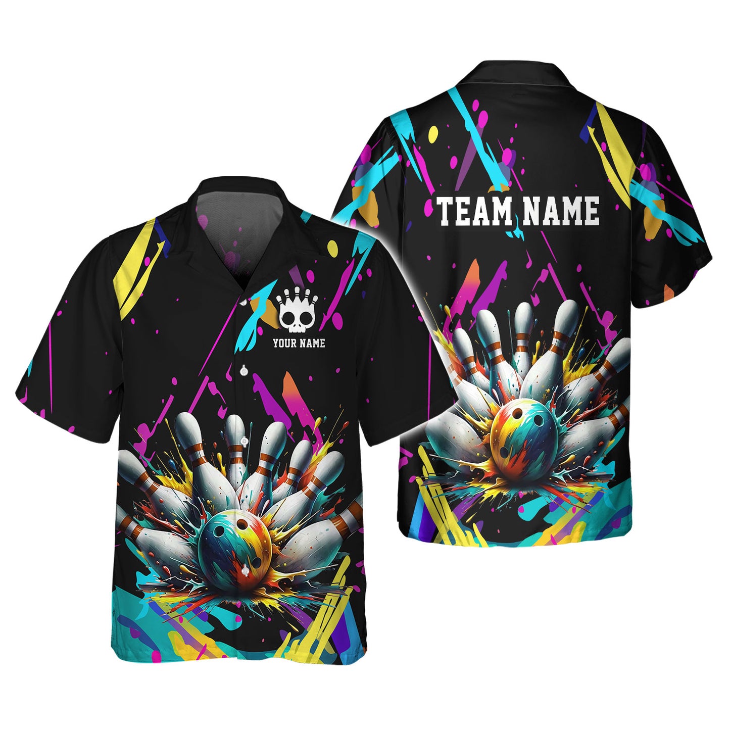 Personalized Bowling Team Shirt - Splash into Strikes