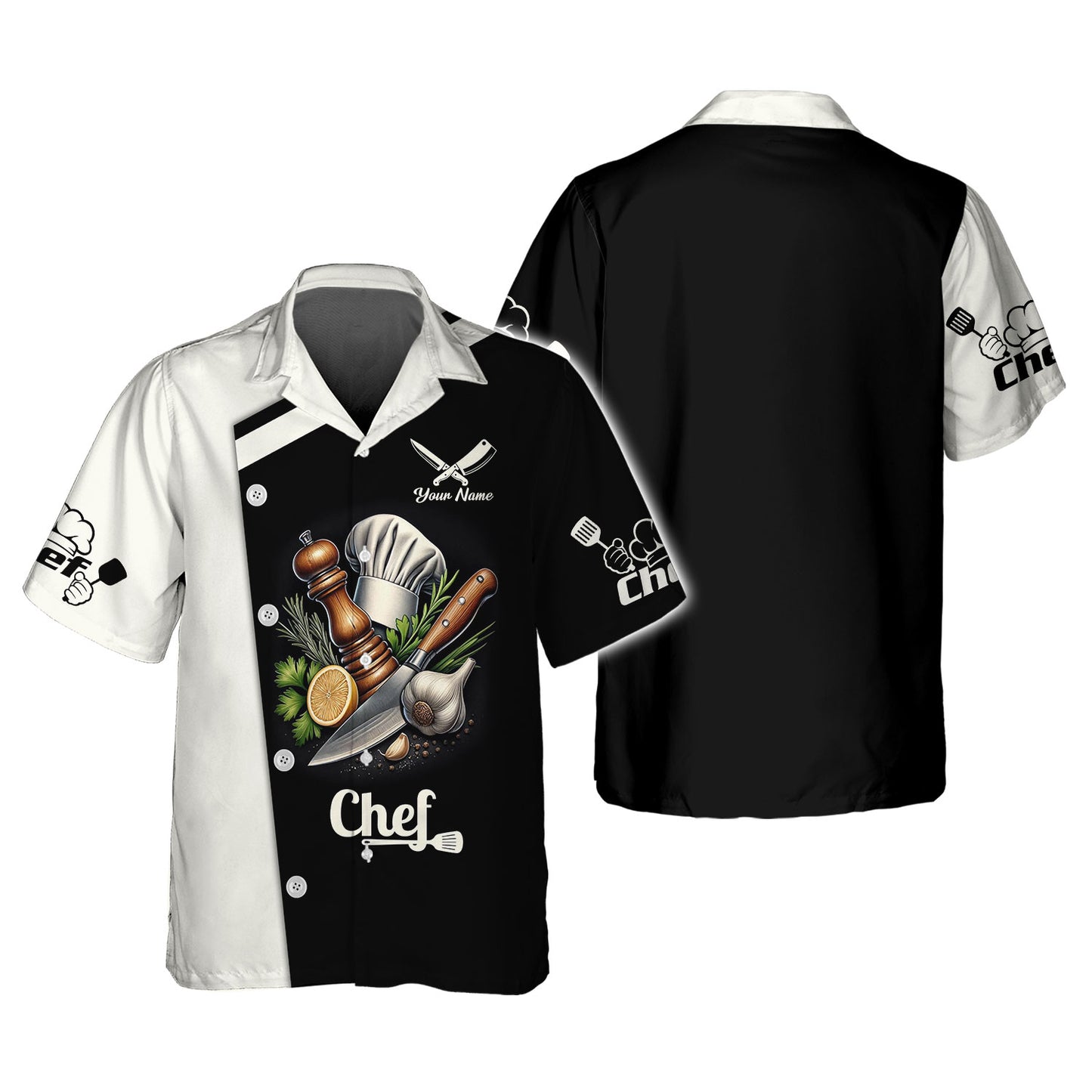 Personalized Chef Shirt - Classic Culinary Tools Design for Cooking Enthusiasts