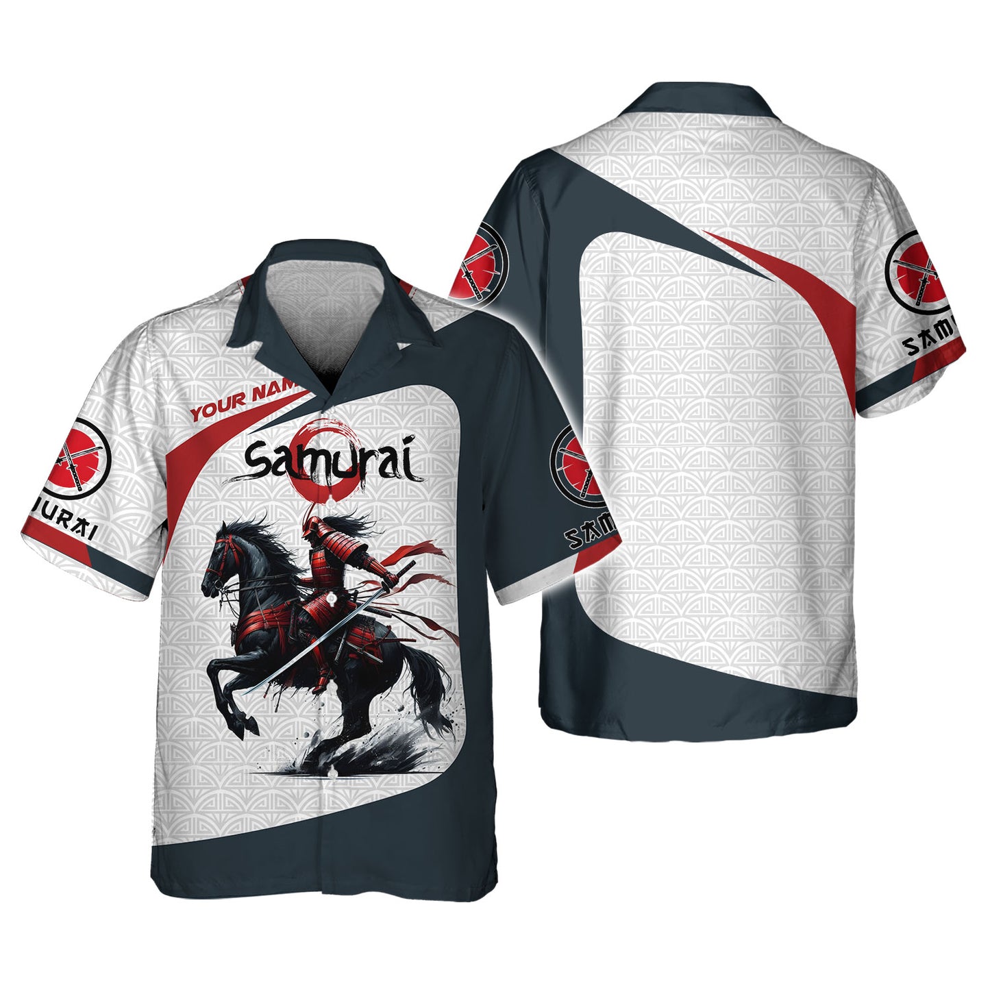 Personalized Samurai Warrior Shirt - Dynamic Horseback Design