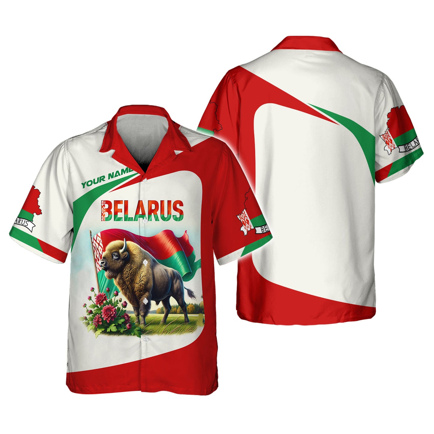 3D Full Print Belarus Shirt Personalized Name Gift For Belarus Lovers