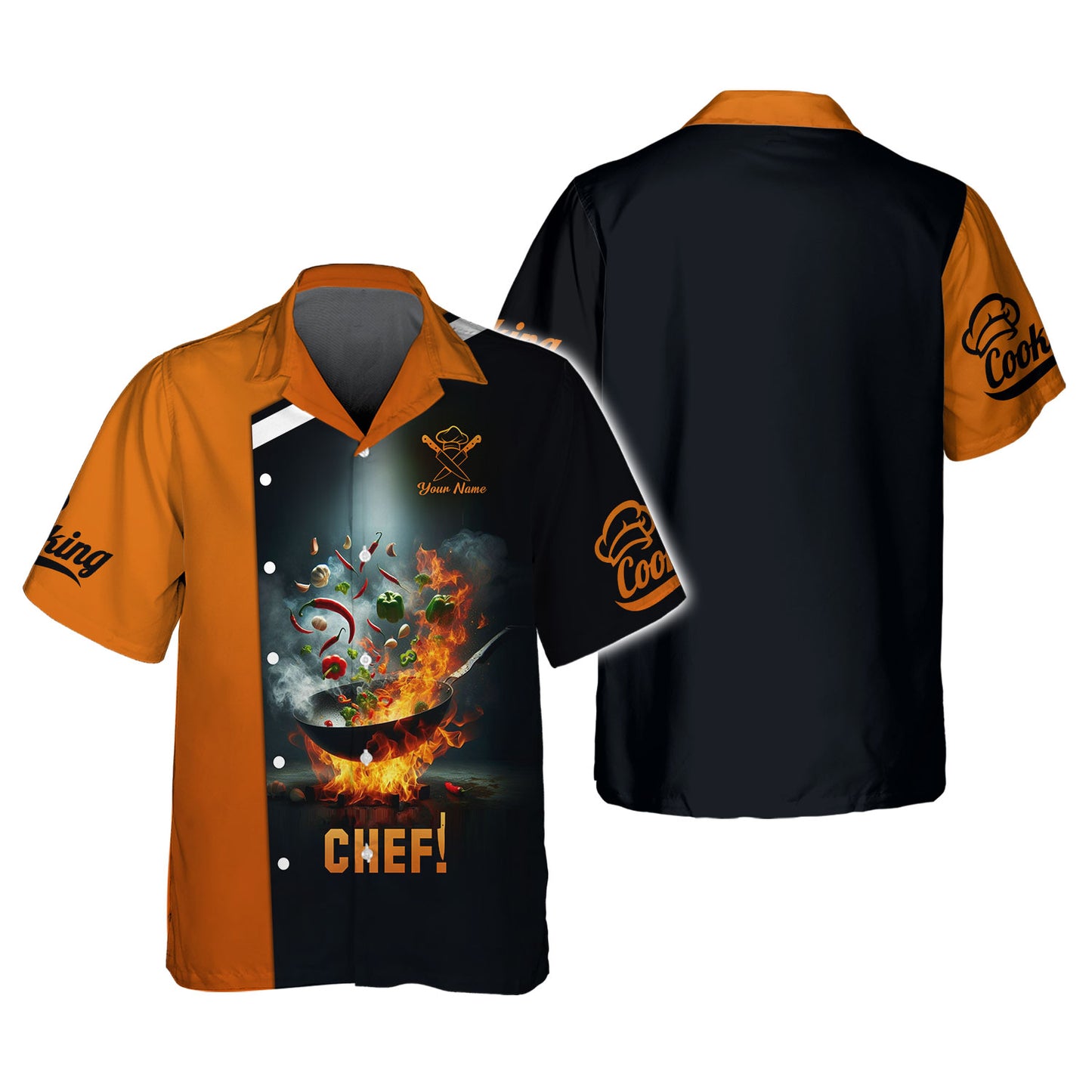 Personalized Chef Shirts - Explosive Cooking Action Design for Culinary Enthusiasts