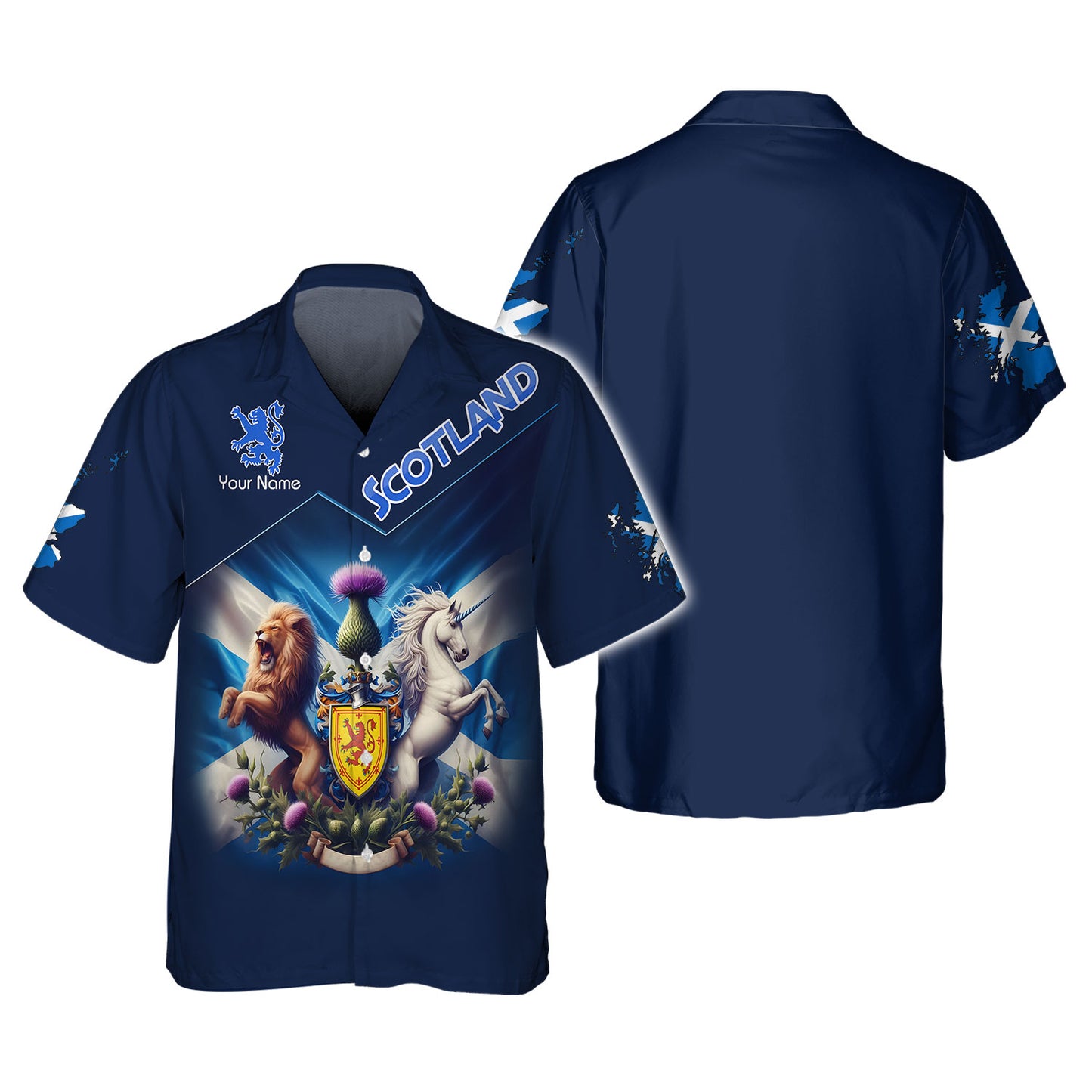 Camiseta personalizada con el escudo de armas de Escocia en 3D, regalo personalizado para los amantes de Escocia