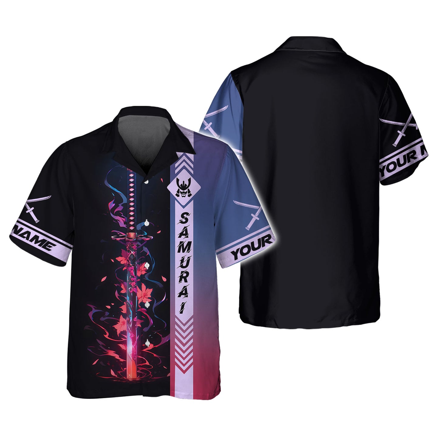 Camiseta con estampado 3D de katana samurái personalizada con nombre como regalo para amantes de los samuráis