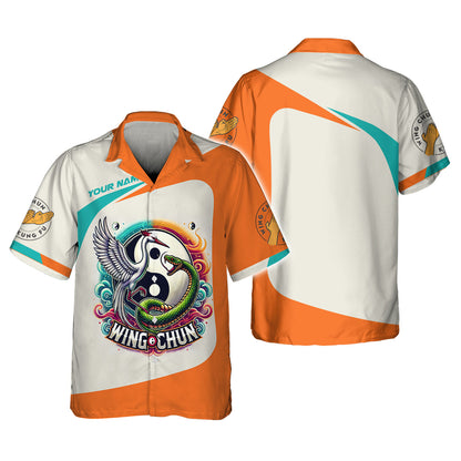 Camisa de artes marciales Wing Chun: elegante diseño de grulla y serpiente Yin-Yang