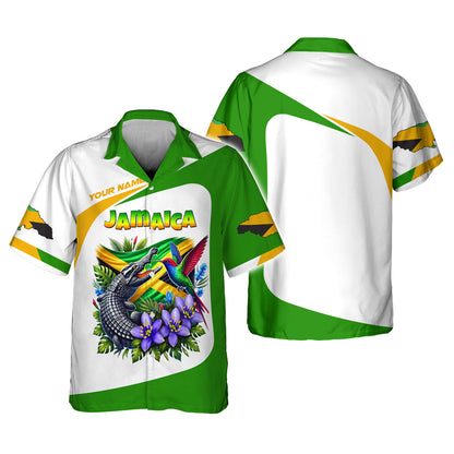 Camiseta personalizada con nombre 3D de mascotas con la bandera de Jamaica, regalo personalizado para amantes de Jamaica