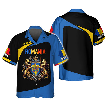 Camiseta personalizada con el escudo de armas de Rumania en 3D, regalo personalizado para los amantes de Rumania