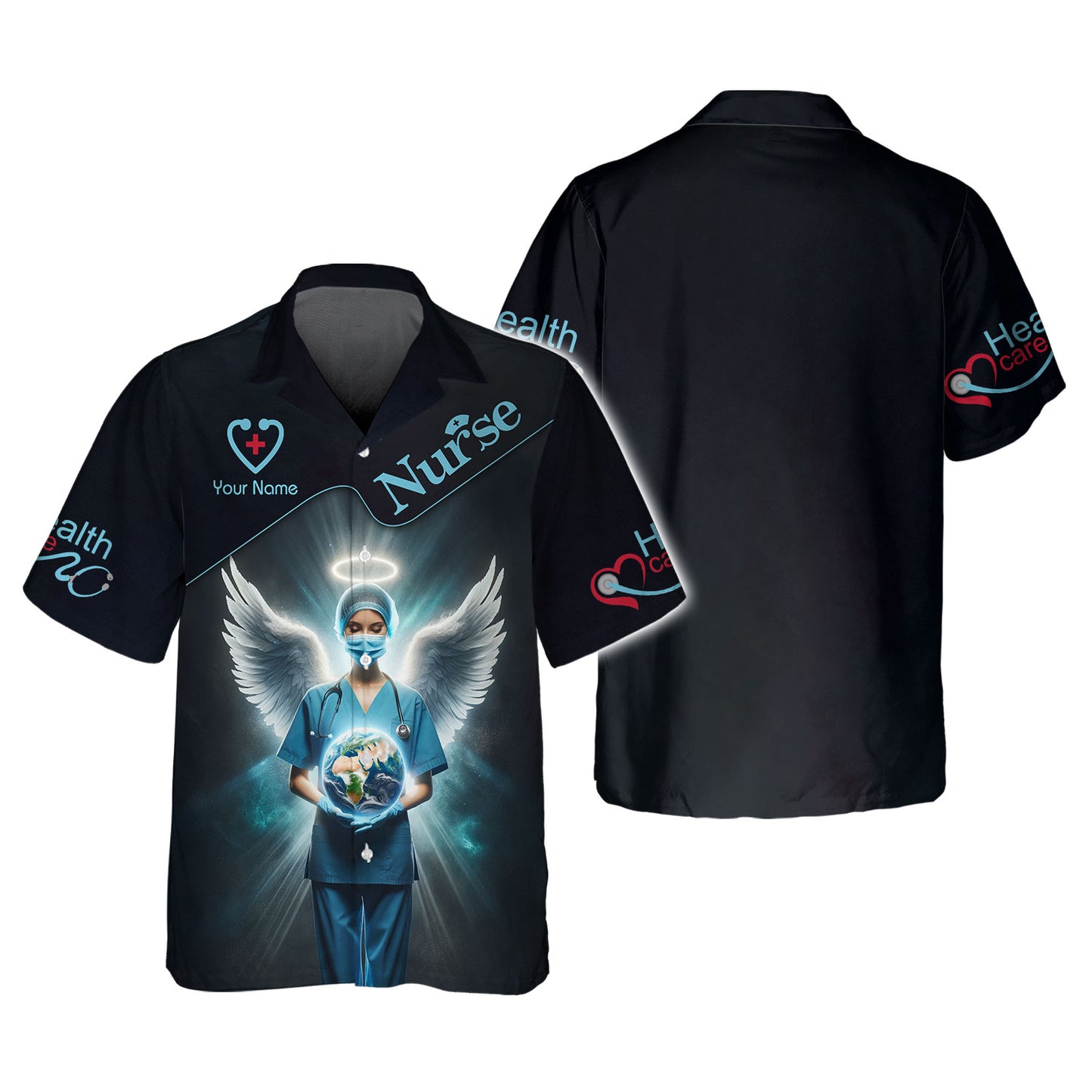 Personalized Nurse Shirts - Guardian Angel Nurse Design for Healthcare Heroes