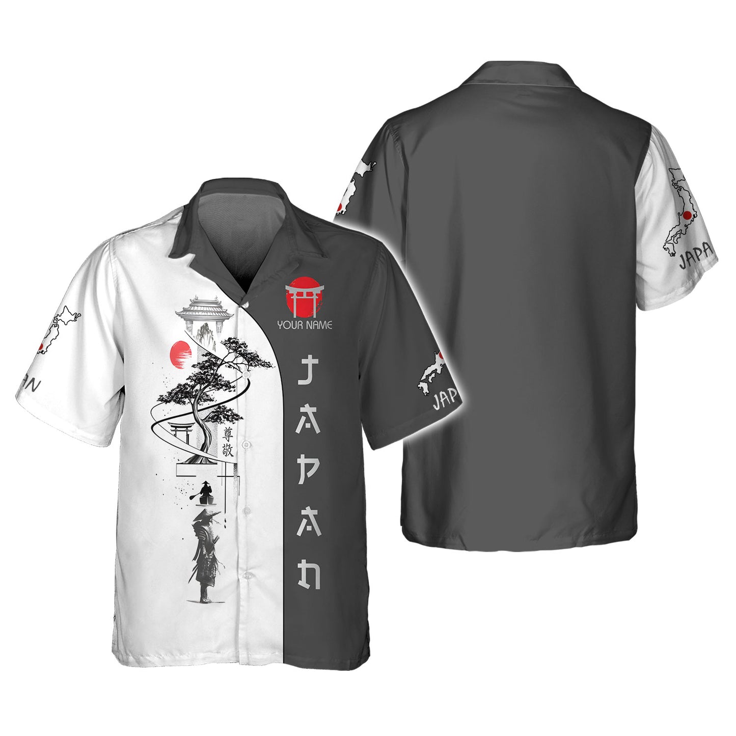 Camisetas personalizadas de Japón Camiseta 3D de samuráis de Japón Regalo para amantes japoneses