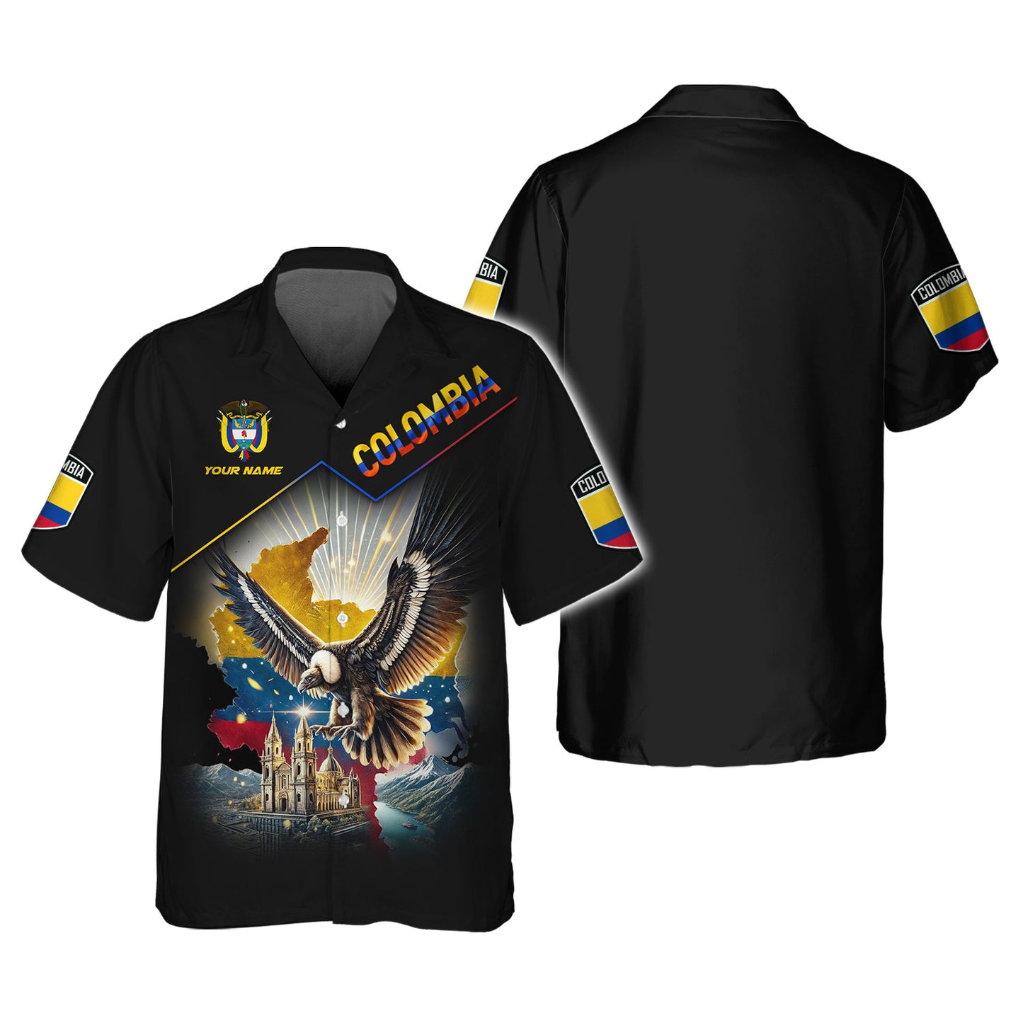 Camisetas personalizadas con alas sobre Colombia, regalo para los amantes colombianos