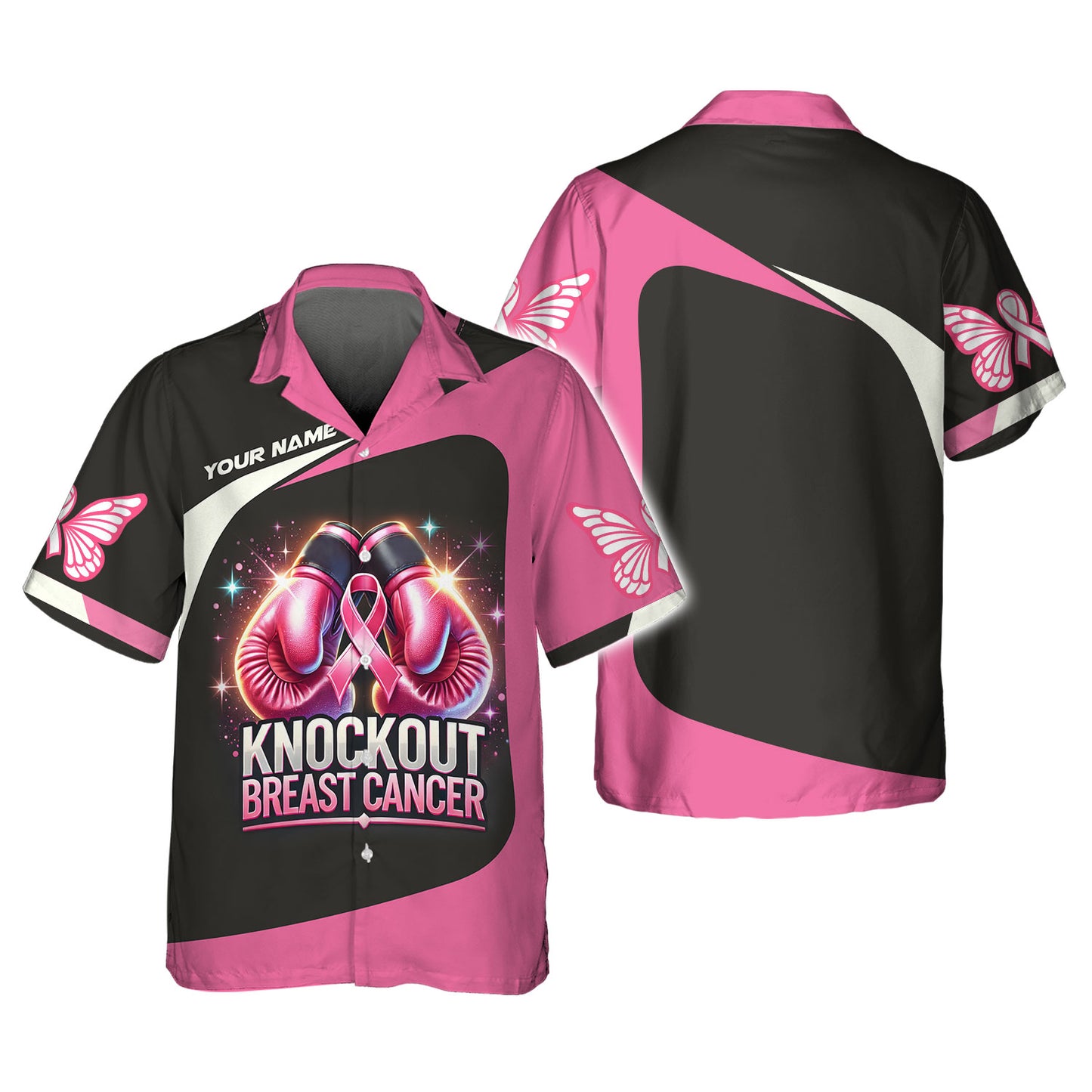 T-shirts personnalisés contre le cancer du sein Knockout Gants de boxe T-shirt 3D contre le cancer du sein Cadeau pour survivant du cancer