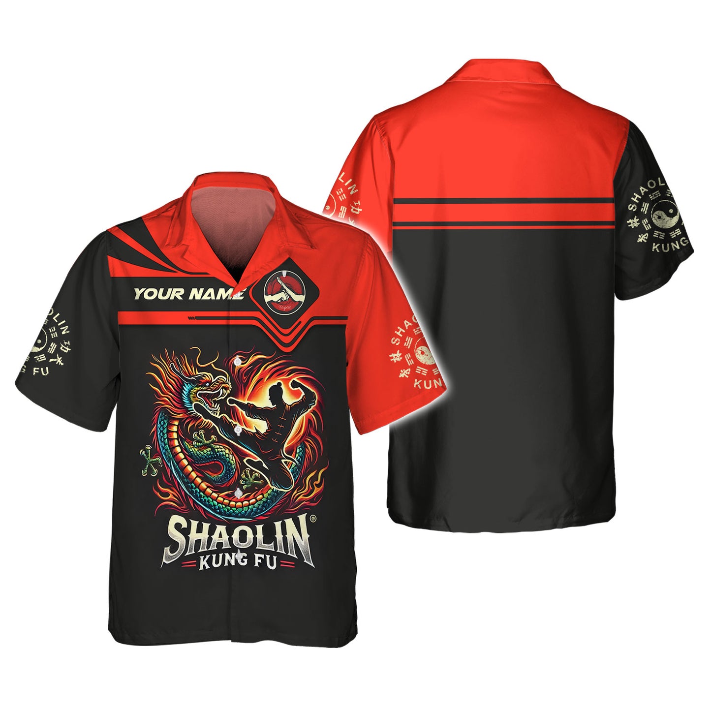 Camisetas personalizadas de Shaolin Kung Fu con Gragon, regalo para amantes del Shaolin Kung Fu Camiseta 3D de Shaolin Kung Fu