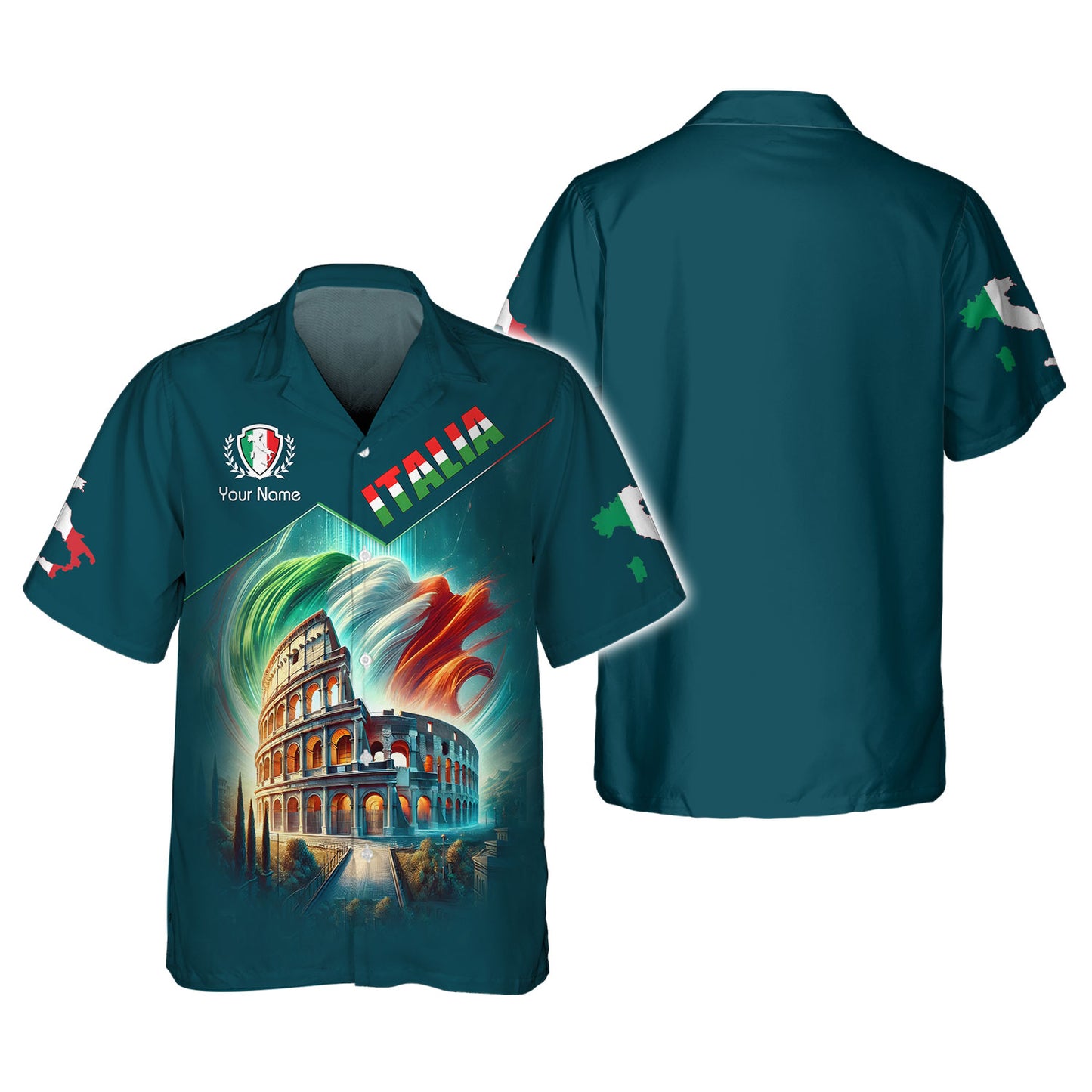 Camiseta personalizada con la bandera de Italia y el Coliseo, regalo para los amantes de Italia, camiseta 3D