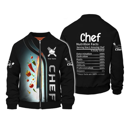 Cuchillo de chef y verduras Camisetas 3D Cuchillos de cocina Camiseta personalizada