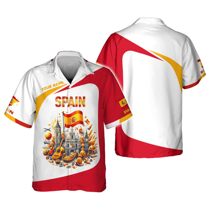 Personalized Spain Pride Shirt - Cultural Landmarks and Festivities Design for Spain Enthusiasts