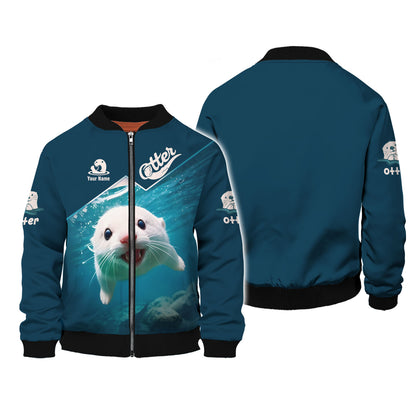 3D Full Print Sea Otter Shirt Personalized Name Gift For Otter Lovers