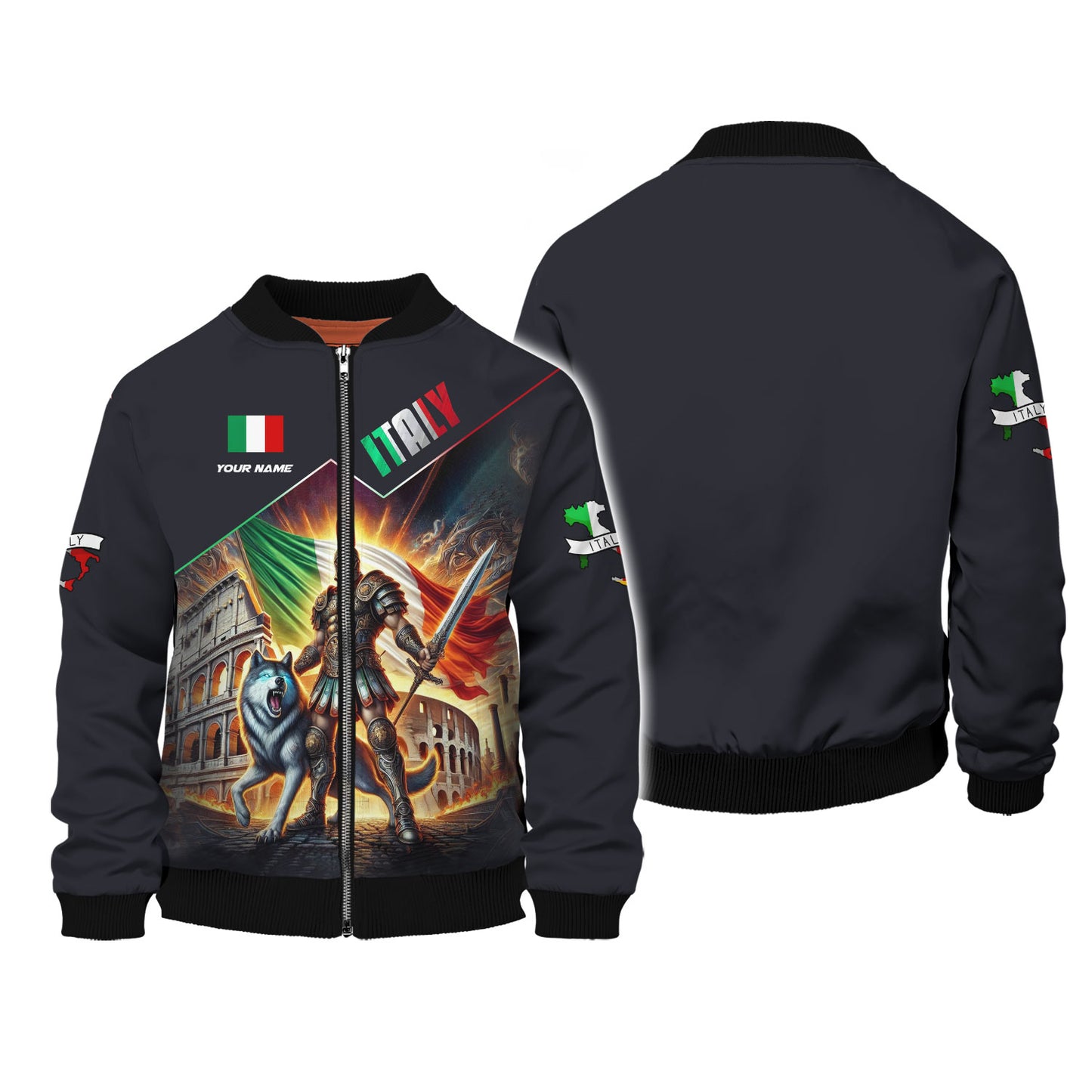 Camisetas con estampado 3D completo de Caballeros de Italia, regalo con nombre personalizado para amantes de Italia