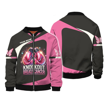 Knockout Breast Cancer Custom T-Shirts Boxing Gloves Breast Cancer 3D Shirt Gift For Cancer Survivor