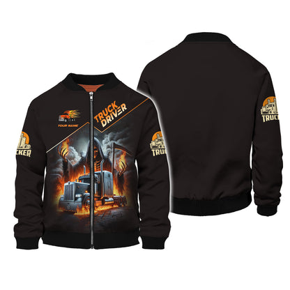 Camisetas personalizadas de Grim Reaper con camión Camiseta de camionero 3D Regalo para amantes de los camioneros