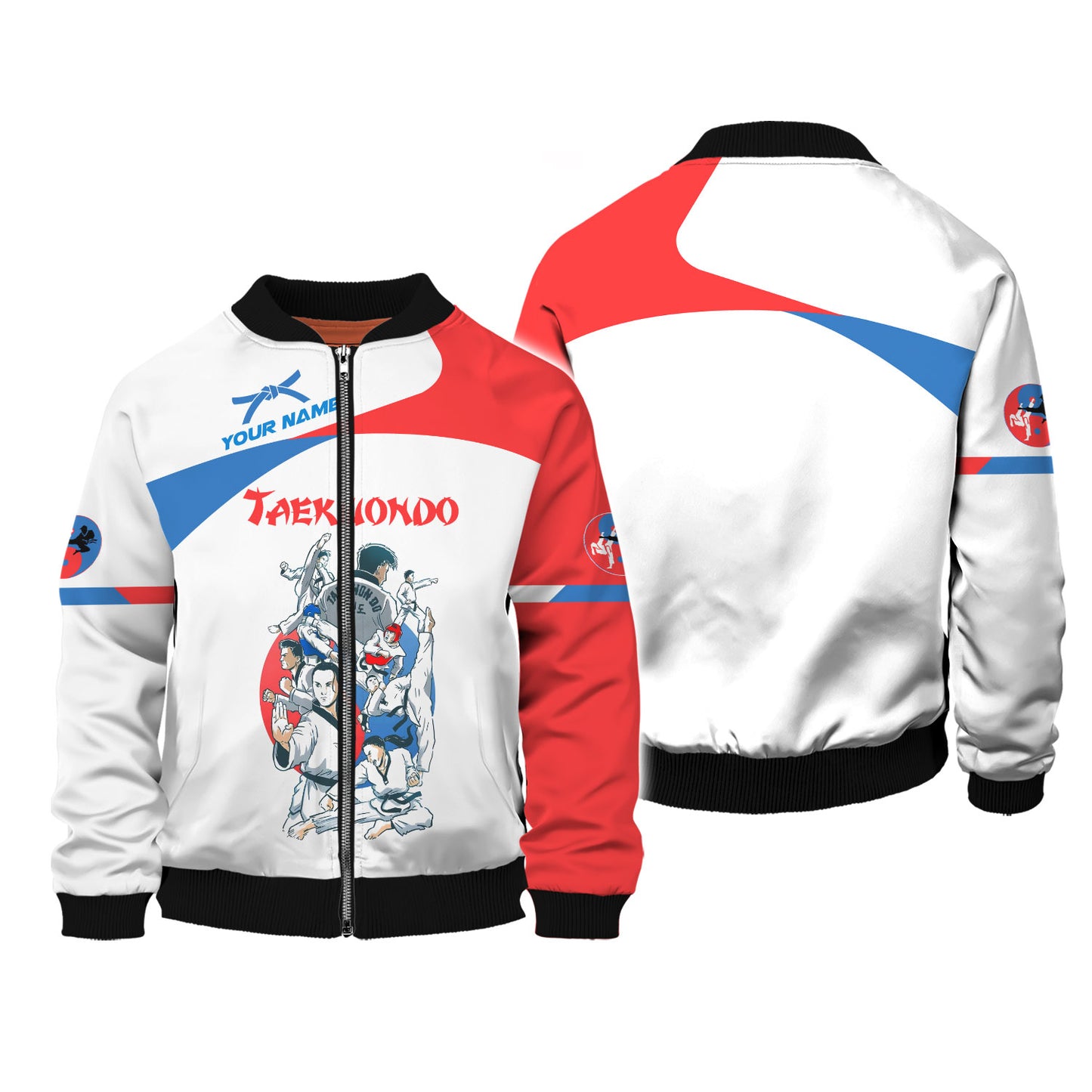 Camiseta con estampado 3D completo de El espíritu del taekwondo, regalo personalizado con nombre para amantes del taekwondo