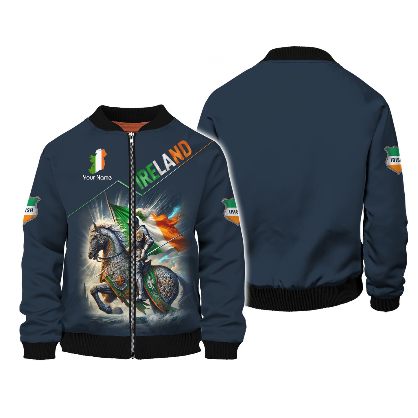 Camiseta personalizada con nombre en 3D de Knight Ireland, regalo personalizado para los amantes de Irlanda