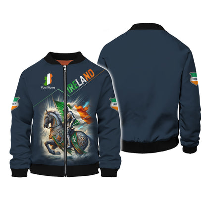 T-shirt 3D personnalisé avec nom de chevalier d'Irlande, cadeau personnalisé pour les amoureux de l'Irlande