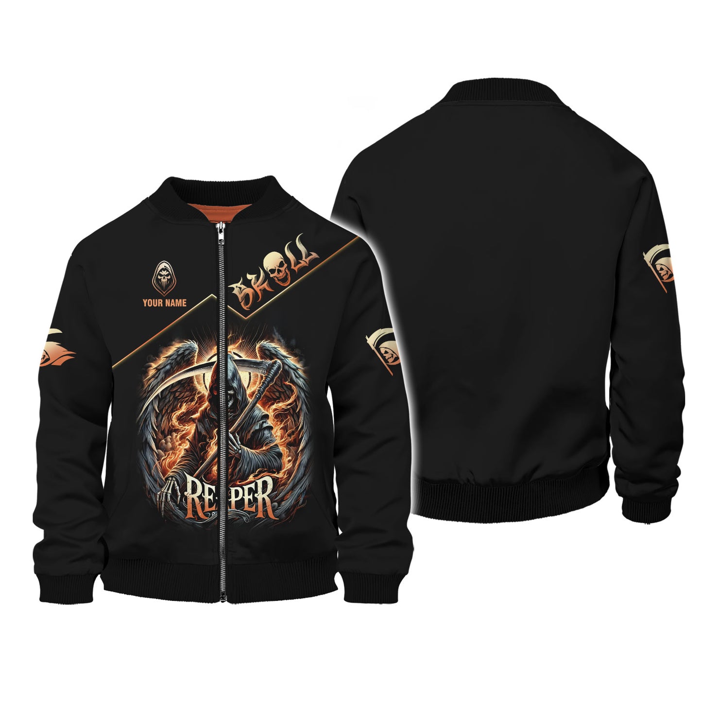 Camisetas con estampado 3D completo de El Segador, dios de la muerte, regalo personalizado con nombre para amantes de las calaveras