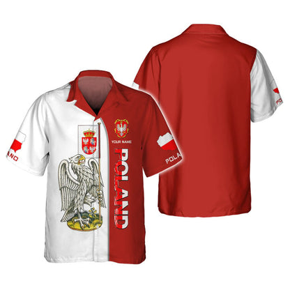 Personalized Poland Pride Shirt - White Eagle and Shield