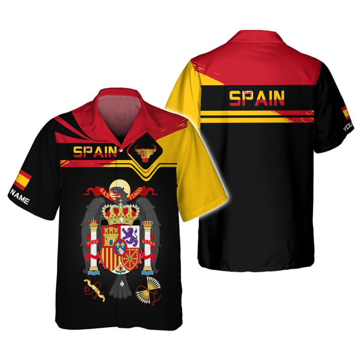 Personalized Spain Pride Shirt - Regal Coat of Arms and Bull