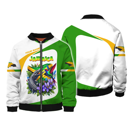 Camiseta personalizada con nombre 3D de mascotas con la bandera de Jamaica, regalo personalizado para amantes de Jamaica