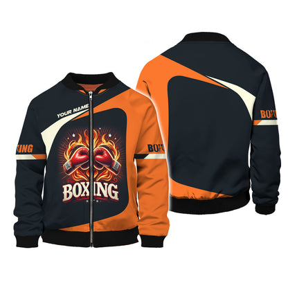 Camiseta personalizada con nombre en 3D y corazón de boxeo, regalo personalizado para amantes de los boxeadores