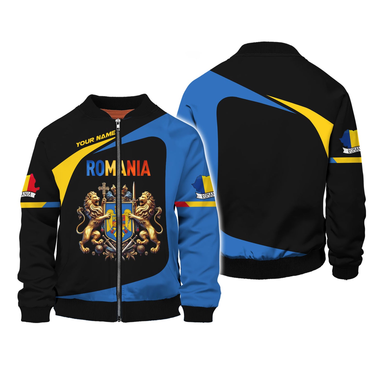 Camiseta personalizada con el escudo de armas de Rumania en 3D, regalo personalizado para los amantes de Rumania