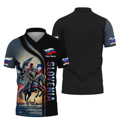 T-shirt personnalisé du chevalier slovène - Adoptez votre fierté slovène