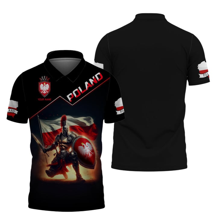 Personalized Poland Pride Shirt - Knight and Eagle Emblem