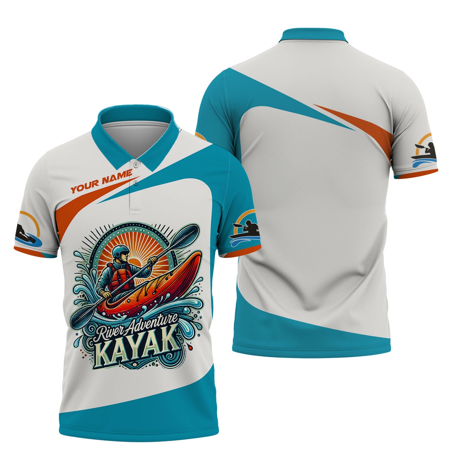 T-shirt unisexe Kayak T-shirt personnalisé avec nom pour les amateurs de kayak