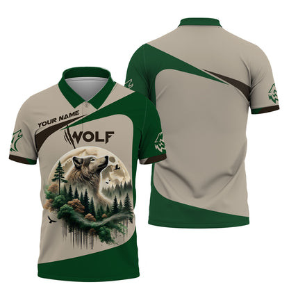 3D Full Print The Wolf With Jungle Shirt Personalized Name Gift For Wolves Lovers