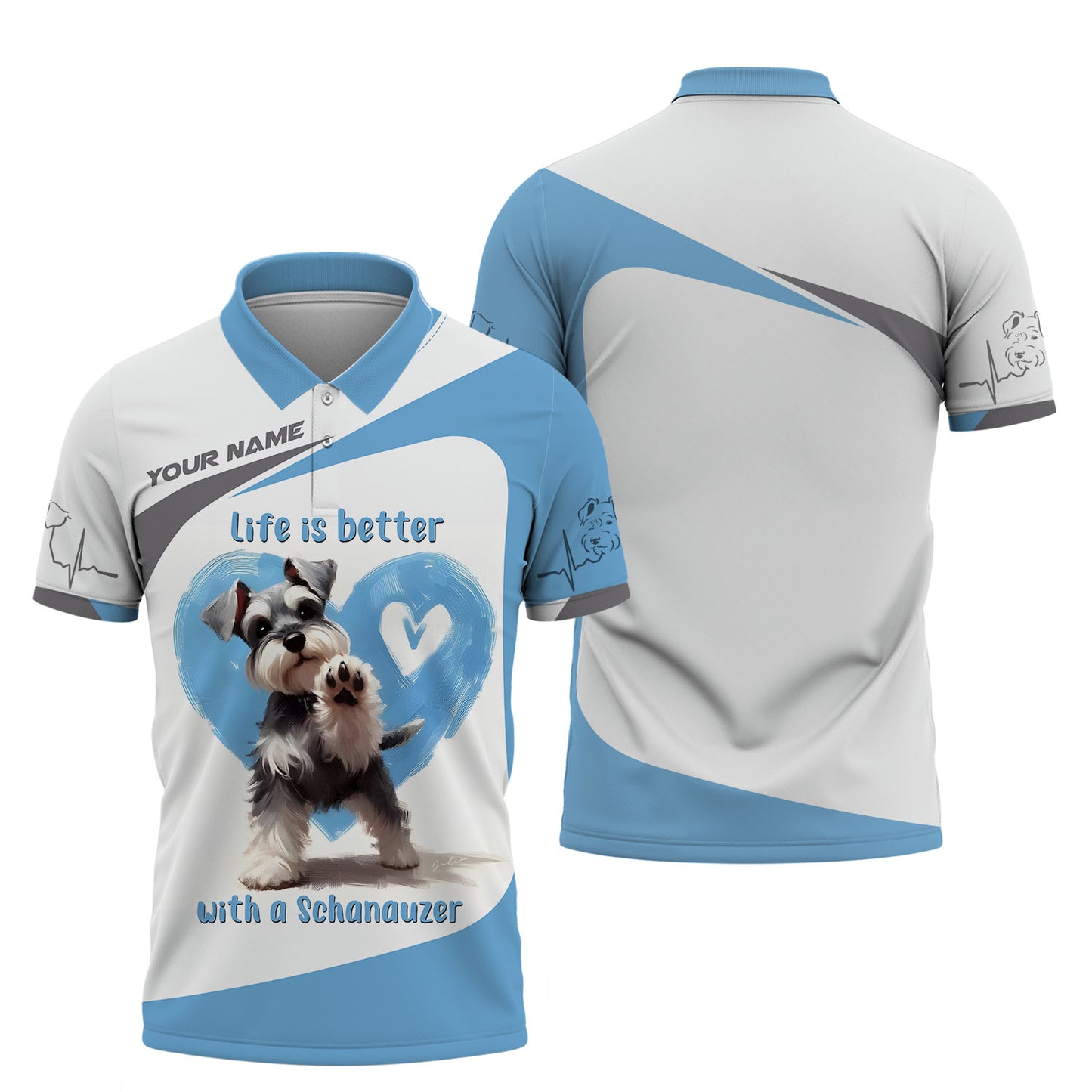 Life Is Better With A Schanauzer Custom Name 3D Shirt Gift For Dog Lover