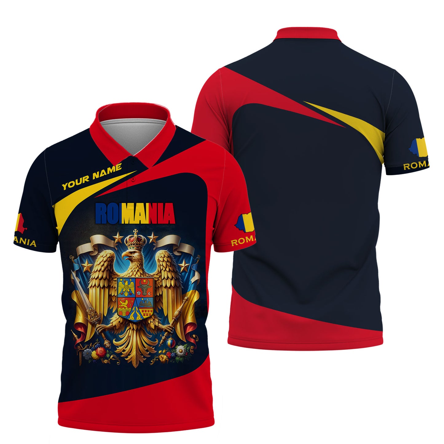 Personalized Romania Pride Shirt - Honor the Legacy of Romanian Heraldry