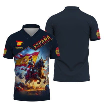 Personalized Spain Pride Shirt - Embrace the Valor of Spanish Knights