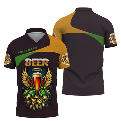 T-shirt personnalisé avec nom de tasse de bière, cadeau personnalisé pour les amateurs de bière