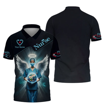 Personalized Nurse Shirts - Guardian Angel Nurse Design for Healthcare Heroes