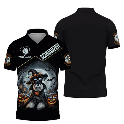 Camisetas personalizadas con nombre en 3D y mensaje de feliz Halloween Camiseta de Halloween con calabaza y pastor alemán